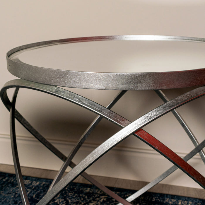 Spirals S/2 Side Table With Mirror Silver