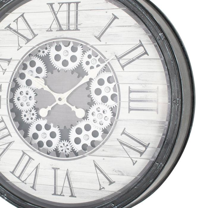 Clockworks Gears Clock Ant Grey