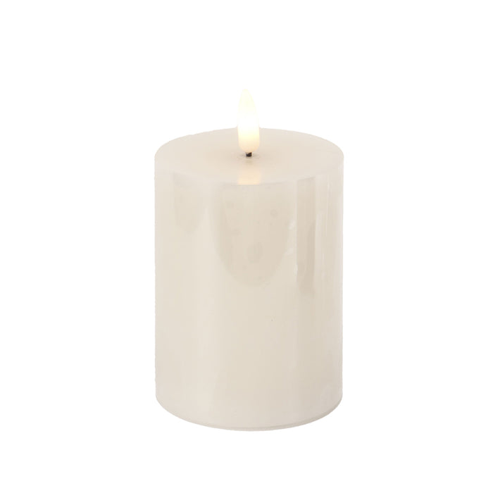 3d Flame Led Candle W/6hr Timer Ivory 10cm