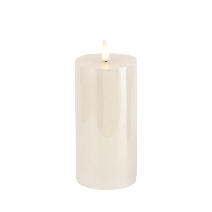 3d Flame Led Candle W/6hr Timer Ivory 15cm