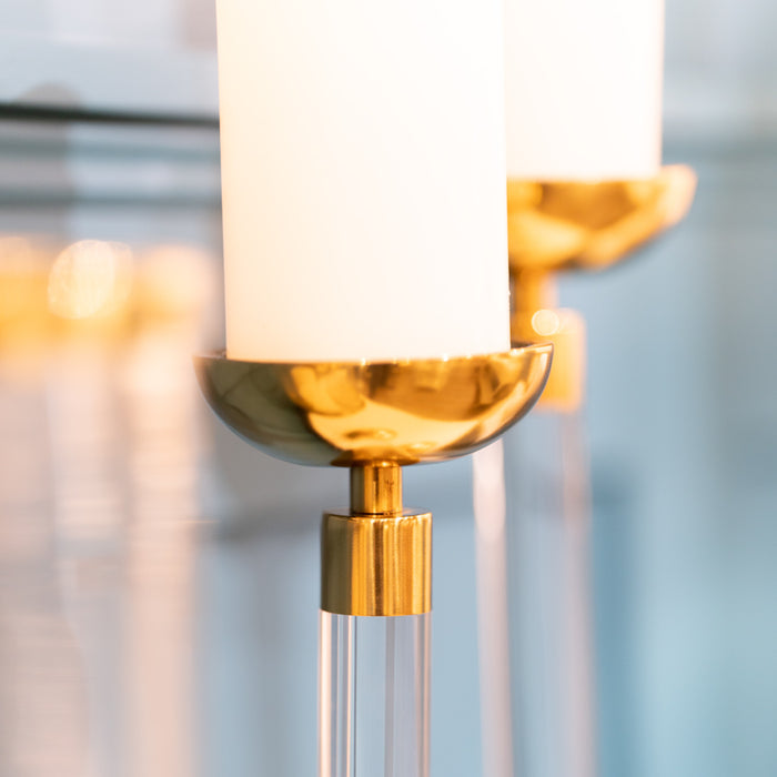 Alani Acrylic Pillar Candle Holder Gold 30cm