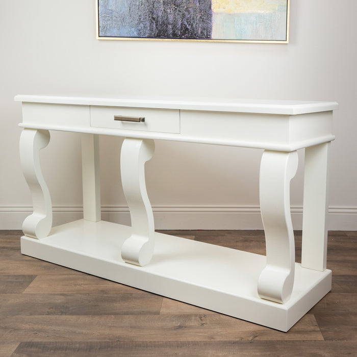 Scroll Sideboard Table W/drawer Ivory