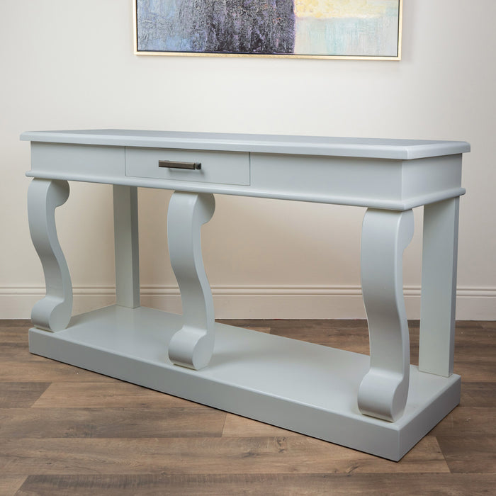 Scroll Sideboard Table W/drawer Warm Grey