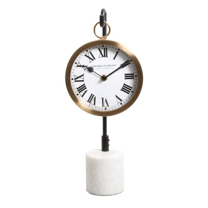 Edward & Florence Hanging Clock With Marble Base 39cm