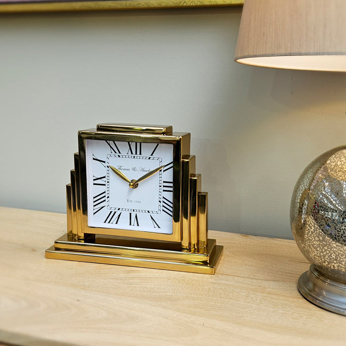 Thomas & Ameila Art Deco Clock Gold 26cm