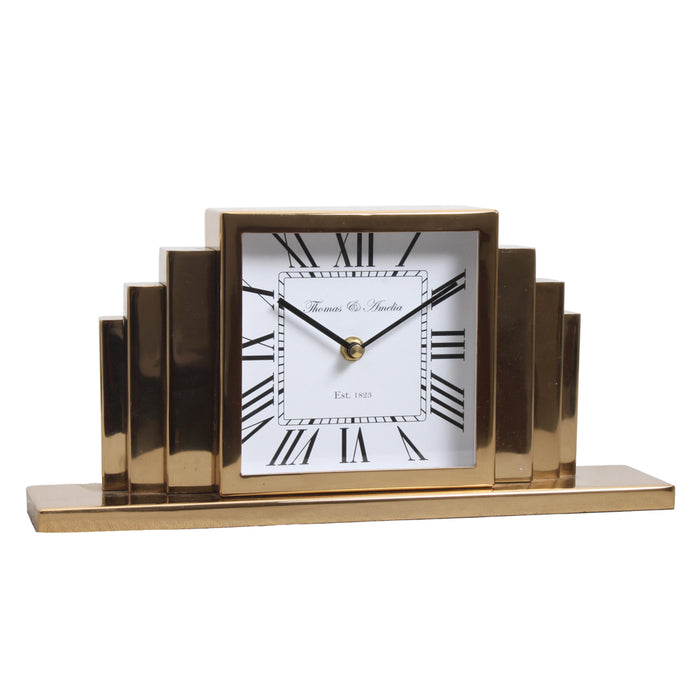 Thomas & Ameila Art Deco Clock Gold 26cm