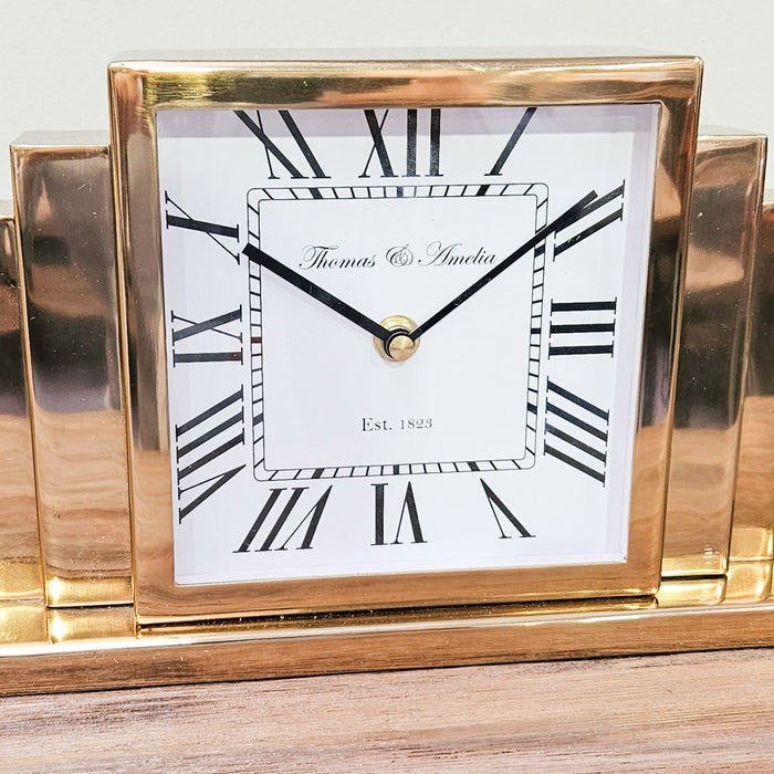 Thomas & Ameila Art Deco Clock Gold 36cm
