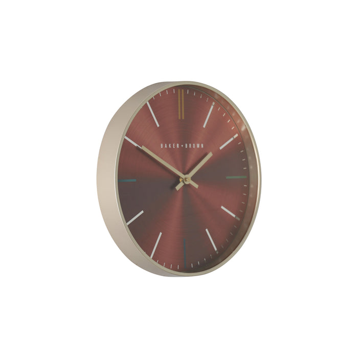 Baker And Brown Metallic Clock Red 30cm
