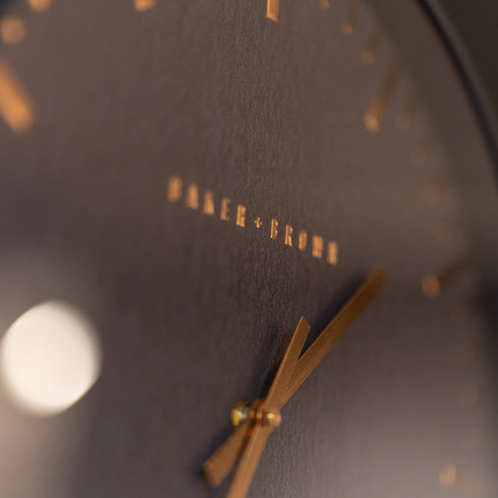Baker And Brown Noir Clock Copper 40cm