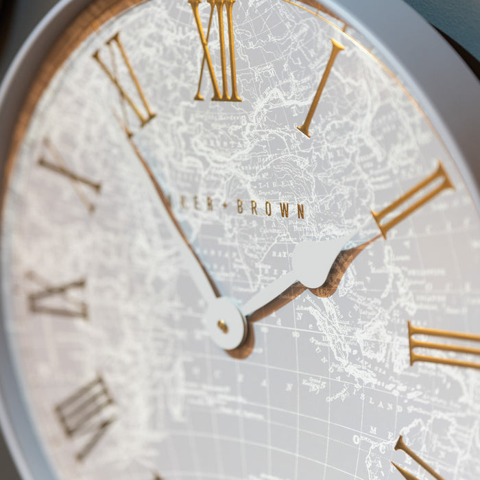 Baker And Brown Atlas Clock Grey 50cm