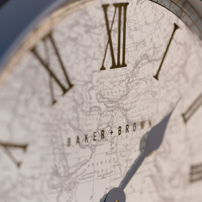 Baker And Brown Atlas Clock White 50cm