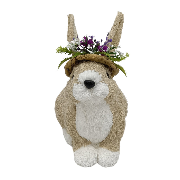 Easter Bunny With Floral Hat 20cm