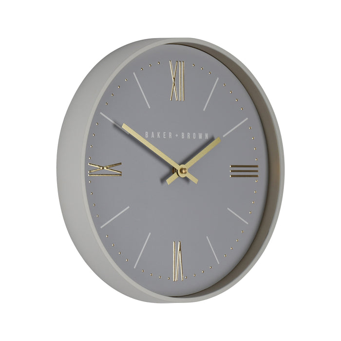Baker And Brown Grey Clock 30cm