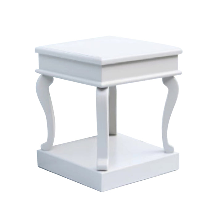Scroll End Table Ivory