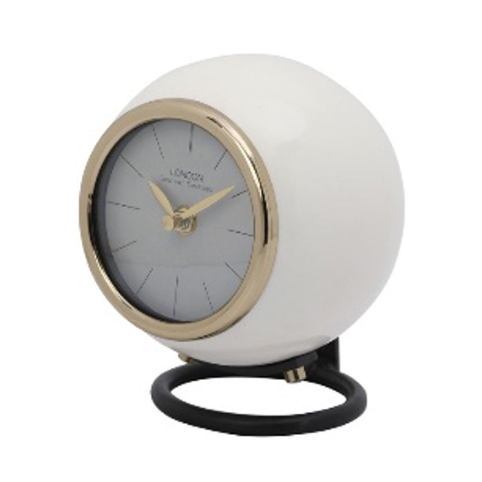 Greenwich Mantel Clock With Ring Stand Ivory