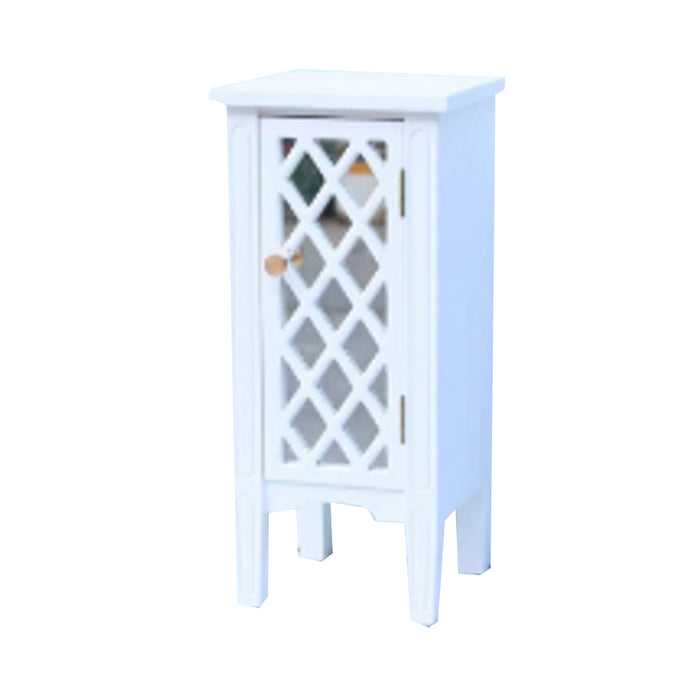 Carla 1 Door Mirrored Cabinet White