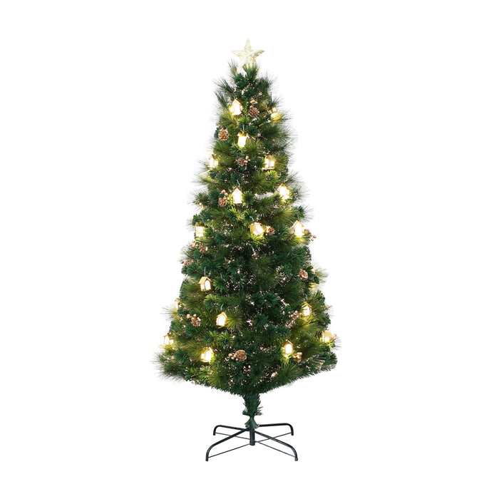7ft Fibre Optic Christmas Tree With Gold Ltn