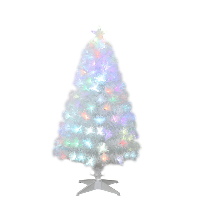 5ft Fiber Optic White Christmas Tree Multicol