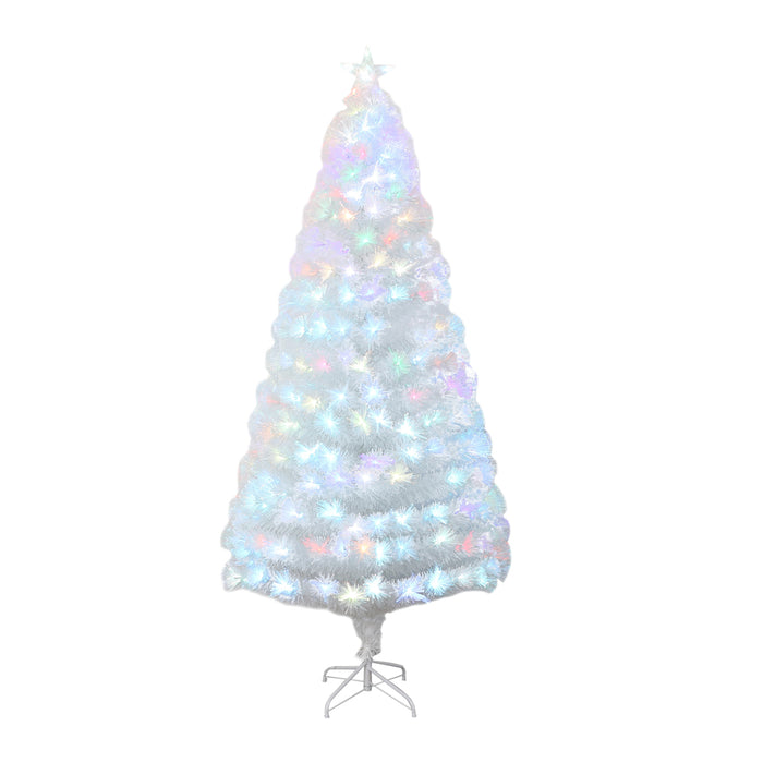 210cm White Pvc Multicolor Led Torx Tip Fibreoptic Tree