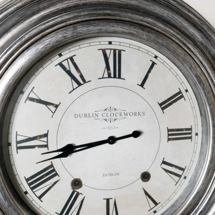 Dublin Clockworks Clock 66cm Pewter