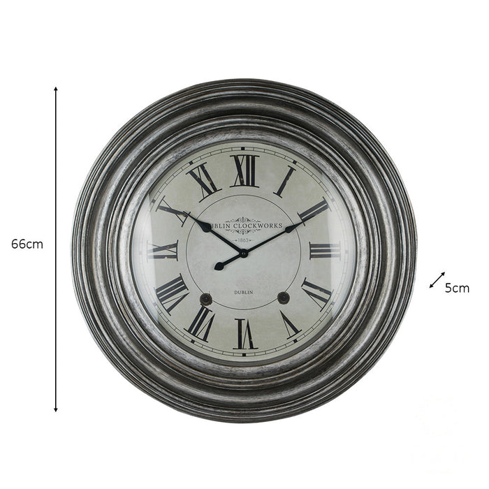 Dublin Clockworks Clock 66cm Pewter